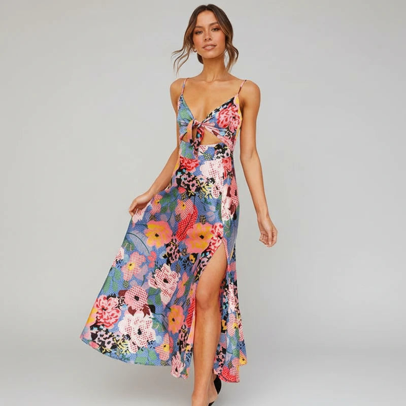 Spaghetti Strap Summer Midi Dress for Women
