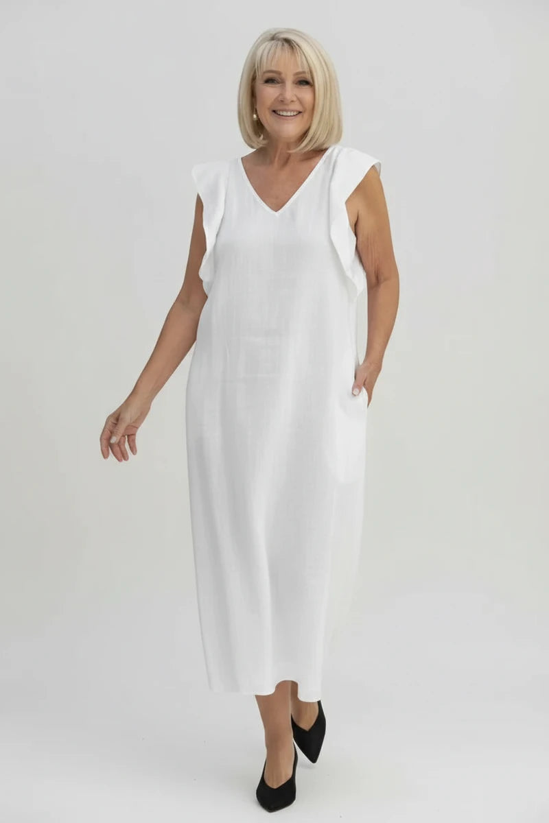 V-Neck Sleeveless Midi Dress for Women