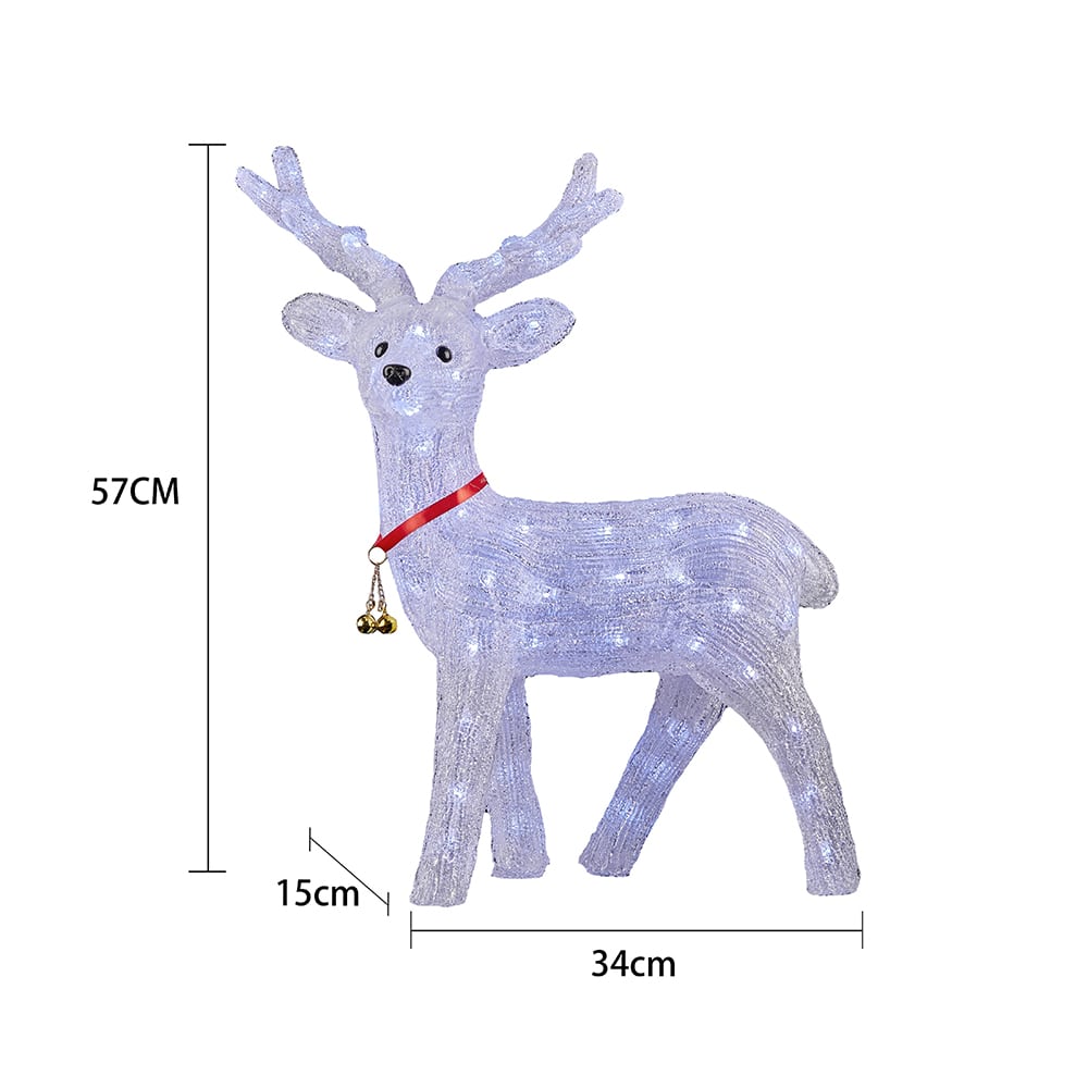 Acrylic Reindeer with LED Lights - Height 57 cm