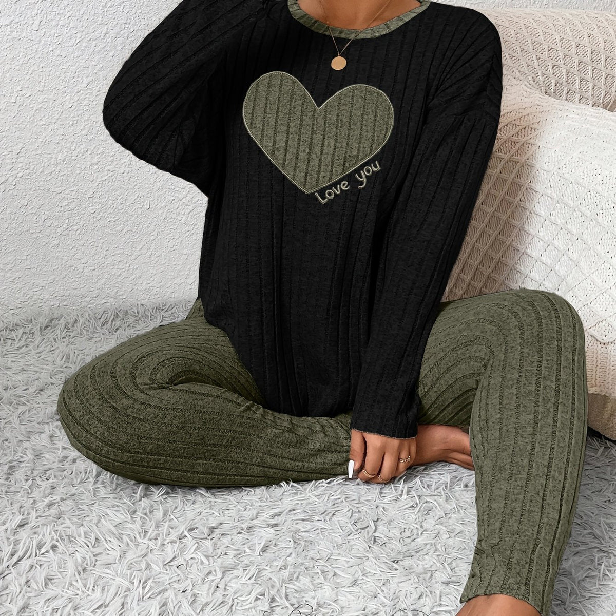 Image of Alana | Women's Long Sleeve Ribbed Two-Piece Set