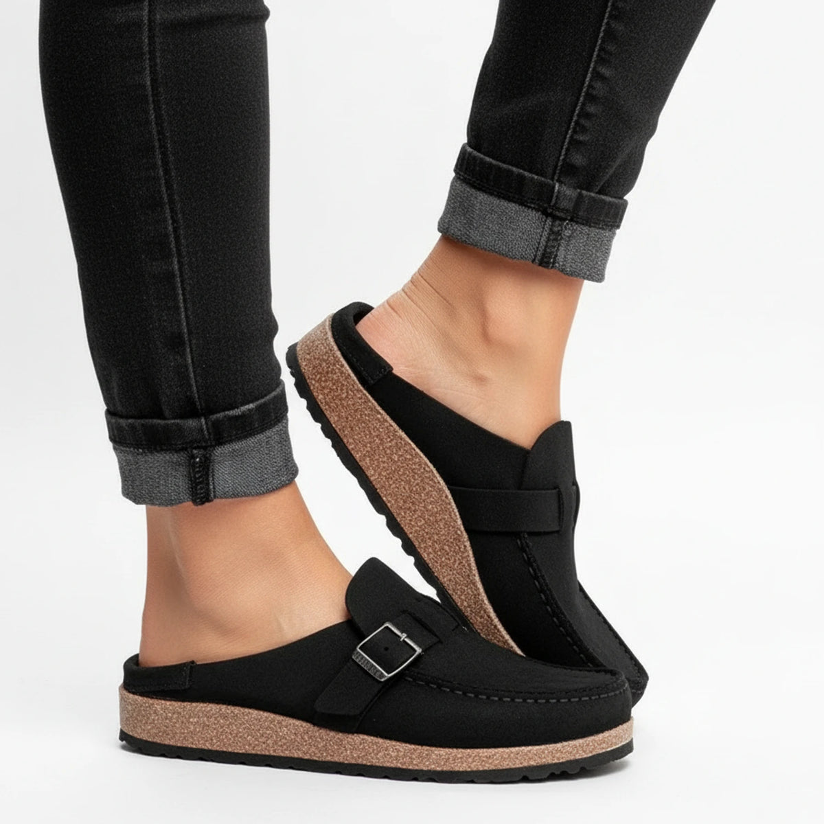 Buckle Detail Mules for Women
