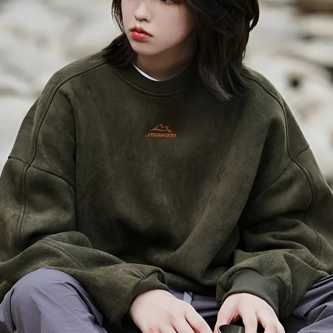 Image of Conrad | Unisex Oversized Suede Pullover