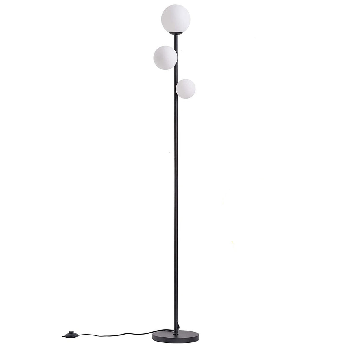 Contemporary 3-Light Acrylic and Iron Globe Standing Floor Lamp for Bedroom