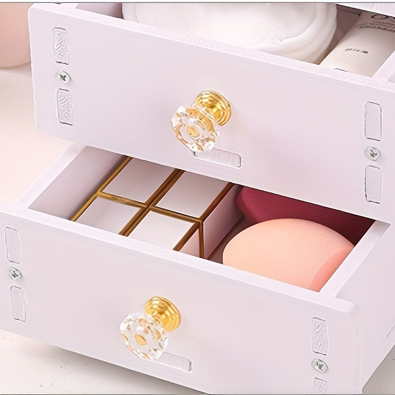Elegant Makeup Mirror with Storage Drawer – Stylish Tabletop Design for a Refined Beauty Routine