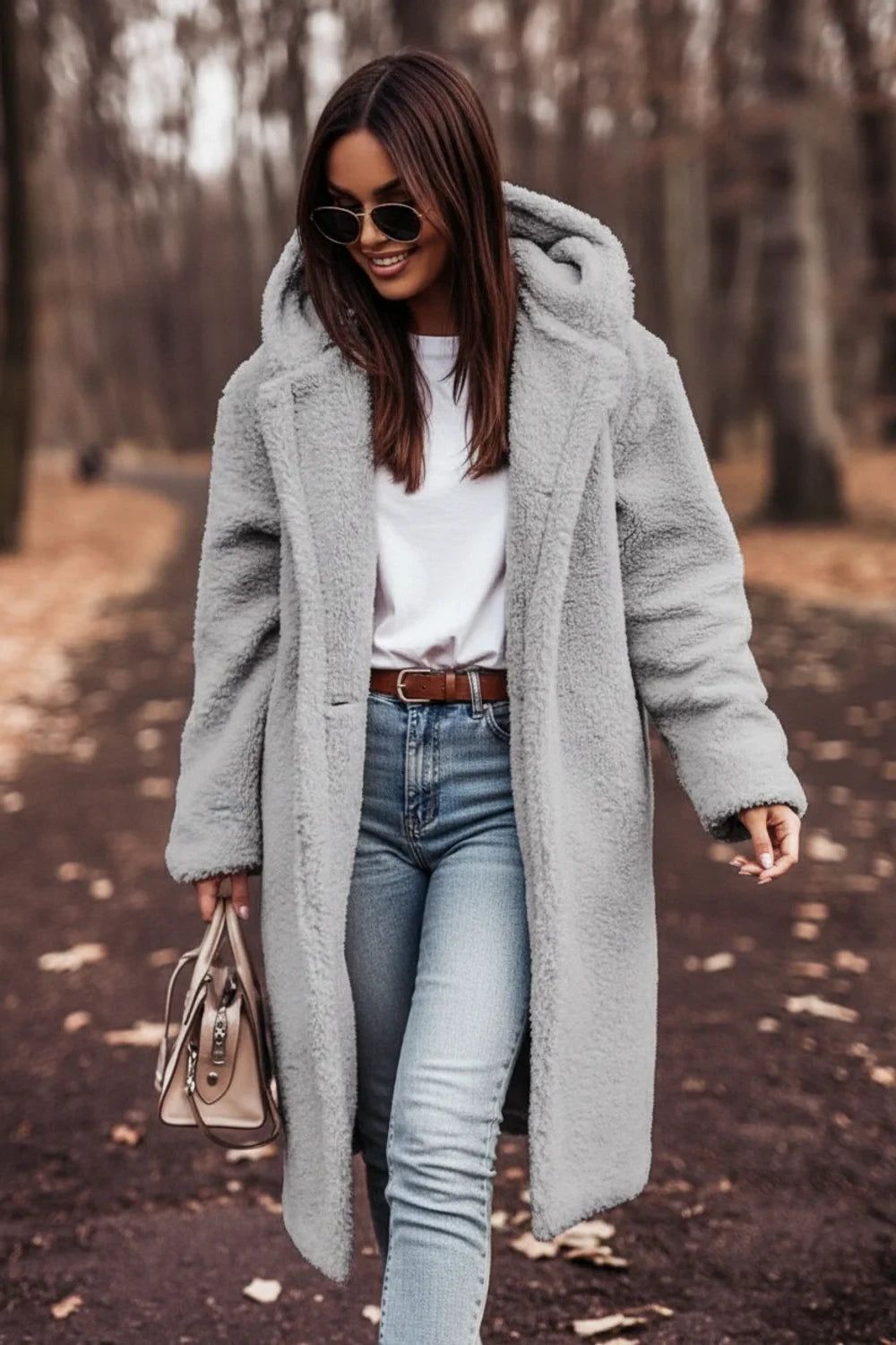 Hooded Teddy Coat for Women AI replaced image