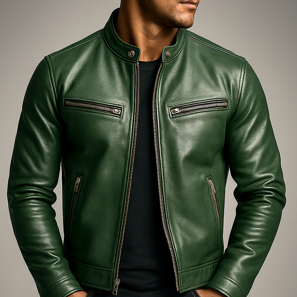 Men's Vintage PU Leather Jacket – Classic Retro Biker Jacket