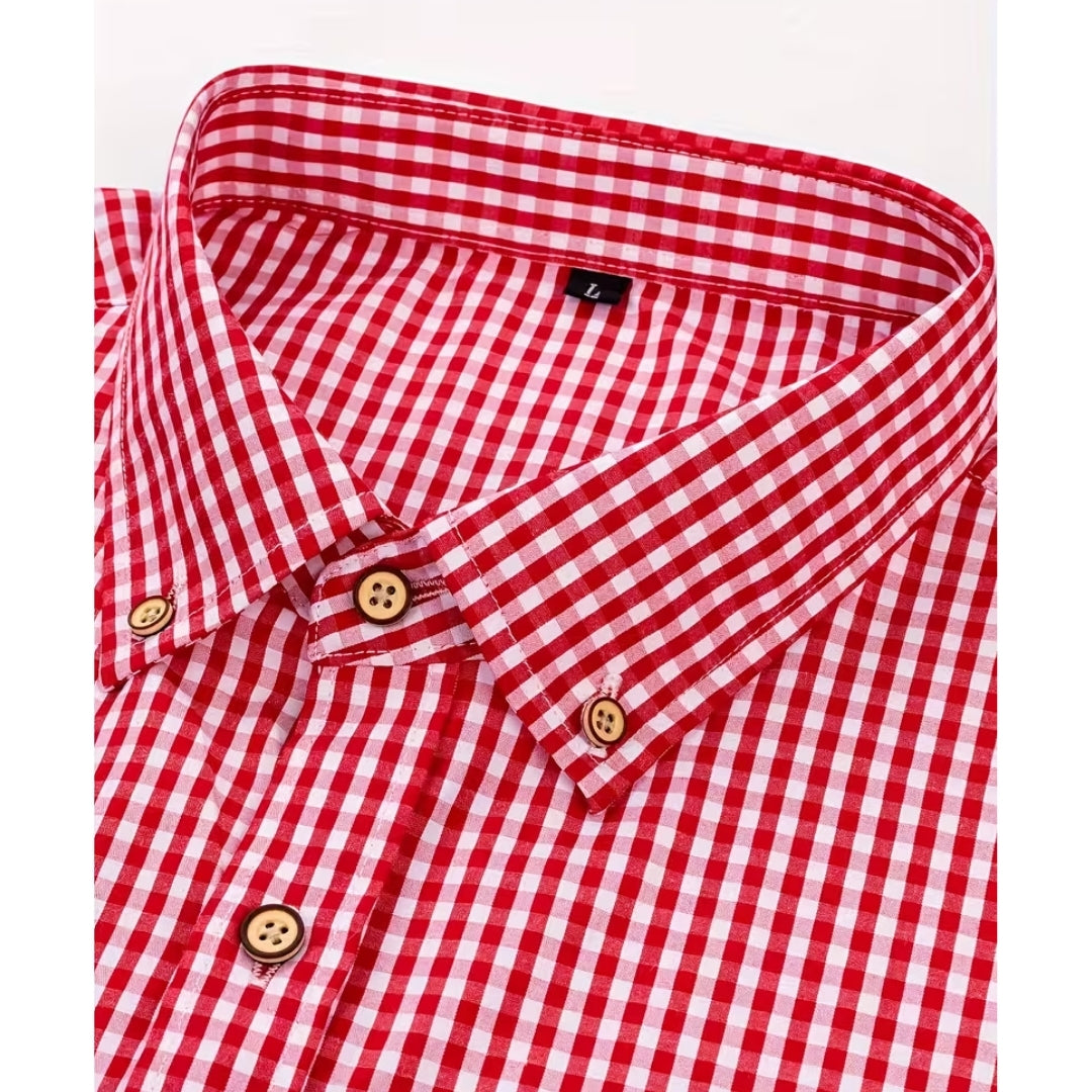 Oktoberfest Checkered Shirt - Long Sleeves with Button Closure