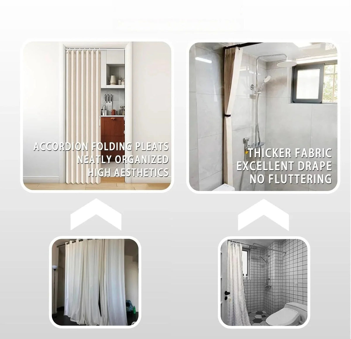 Pleated Folding Room Divider Curtain for Doorways