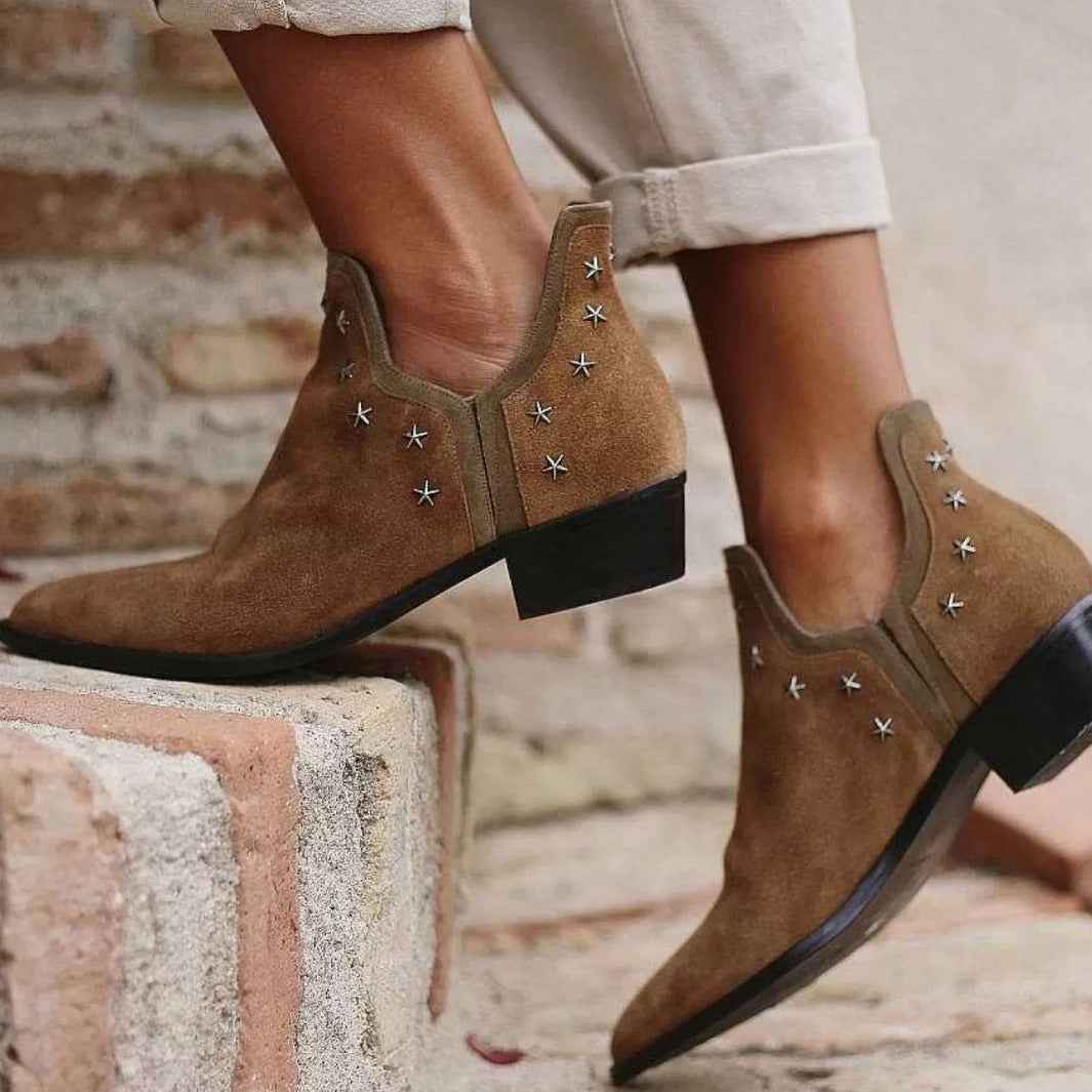Image of Rosemary | Women's Studded Cutout Ankle Boots