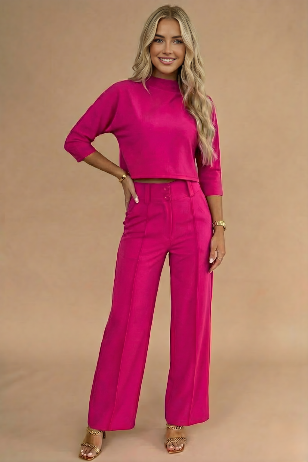 Image of Susan | Women's Cropped Two-Piece Pant Set