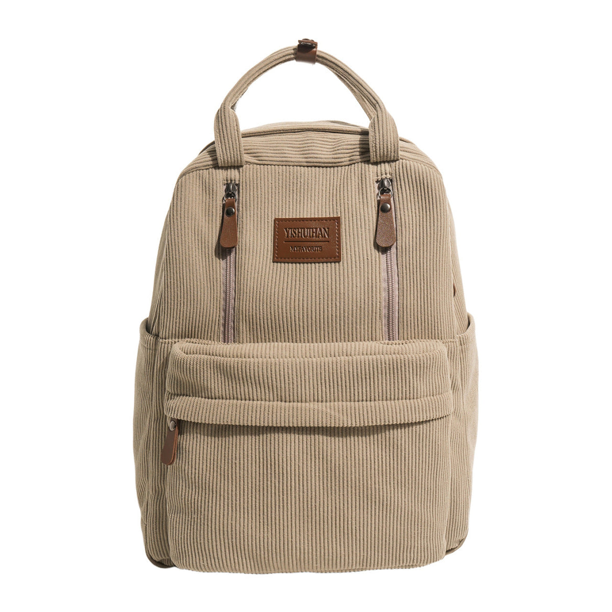 Textured Corduroy School Backpack