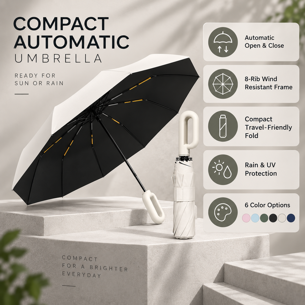 Windproof Automatic Travel Umbrella