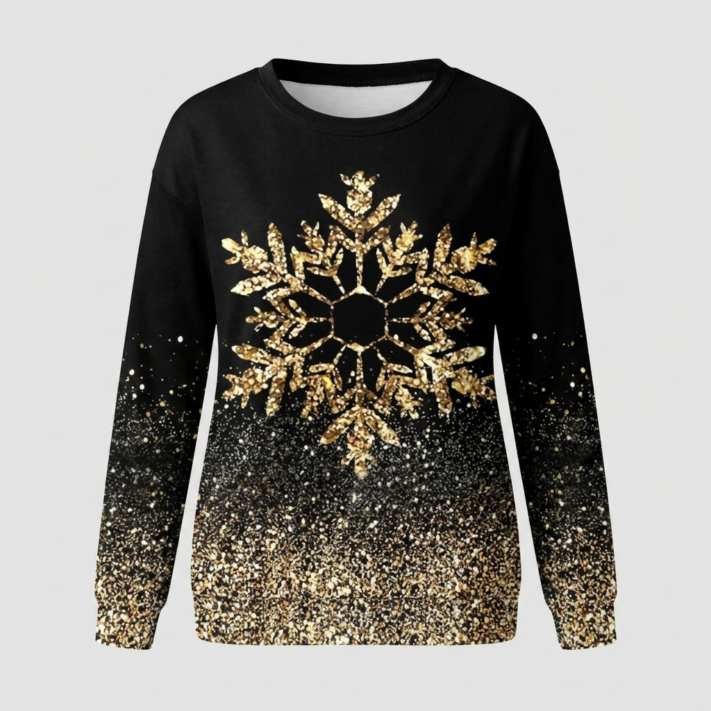 Women's Crew Neck Long Sleeve Christmas Top