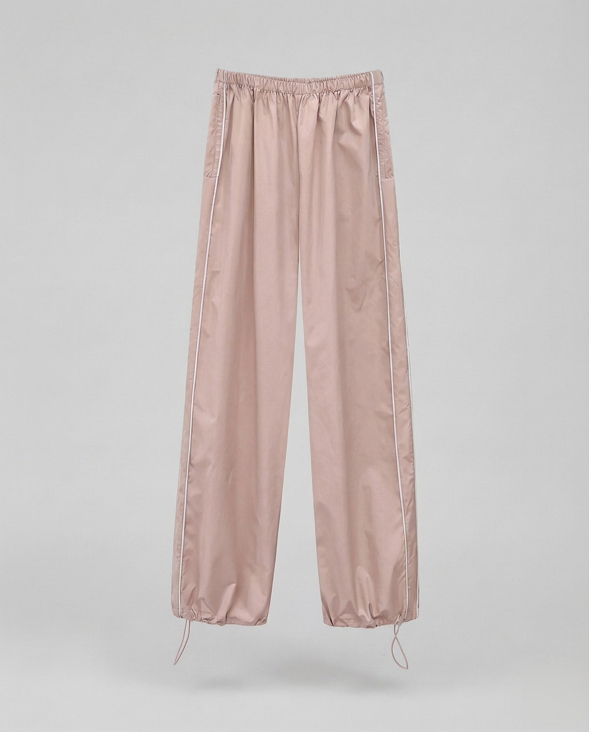 Women's Nylon Track Pants with Adjustable Hem Drawstrings