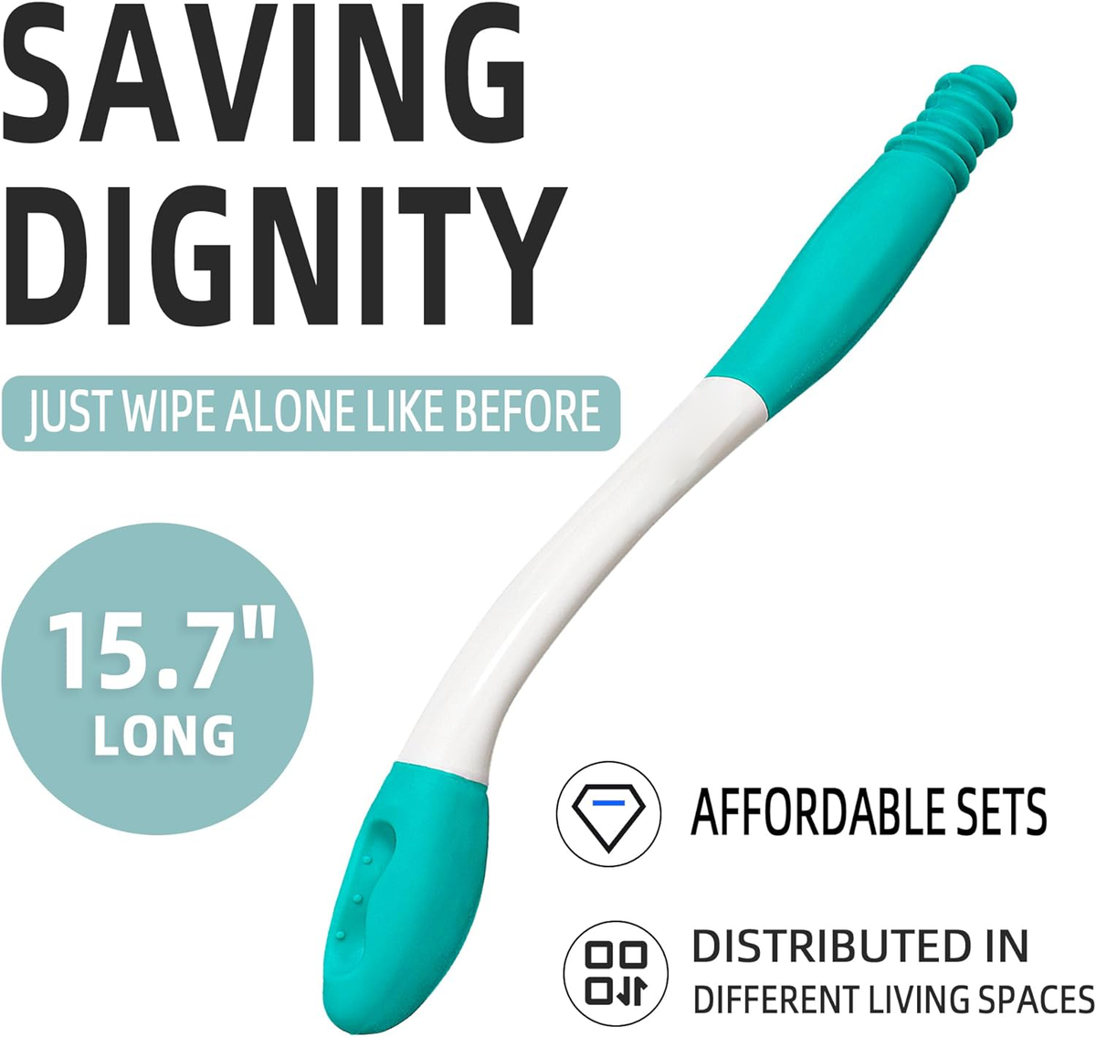 2-Pack Long-Reach Toilet Aid for Personal Hygiene and Independence