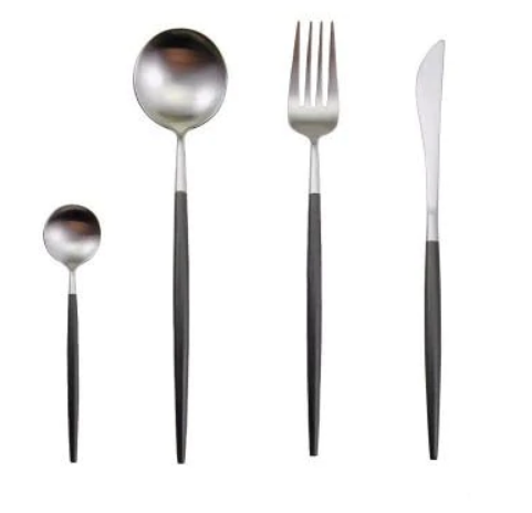 24-Piece Stainless Steel Gold-Silver Cutlery Set