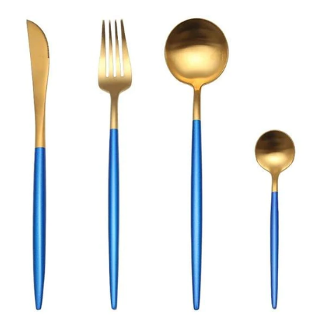 24-Piece Stainless Steel Gold-Silver Cutlery Set