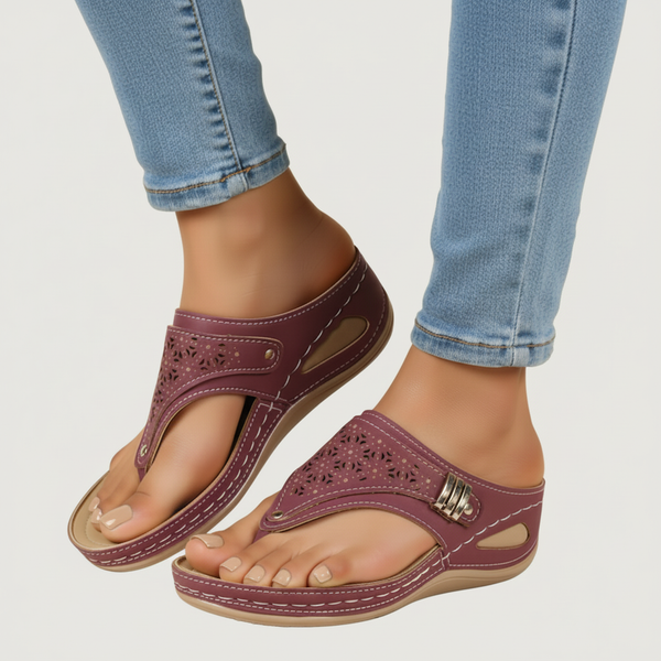 Comfort Wedge Thong Sandals for Women