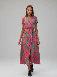 Floral Wrap Midi Dress for Women
