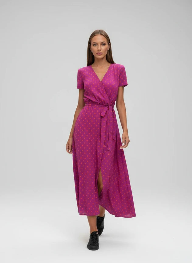 Floral Wrap Midi Dress for Women
