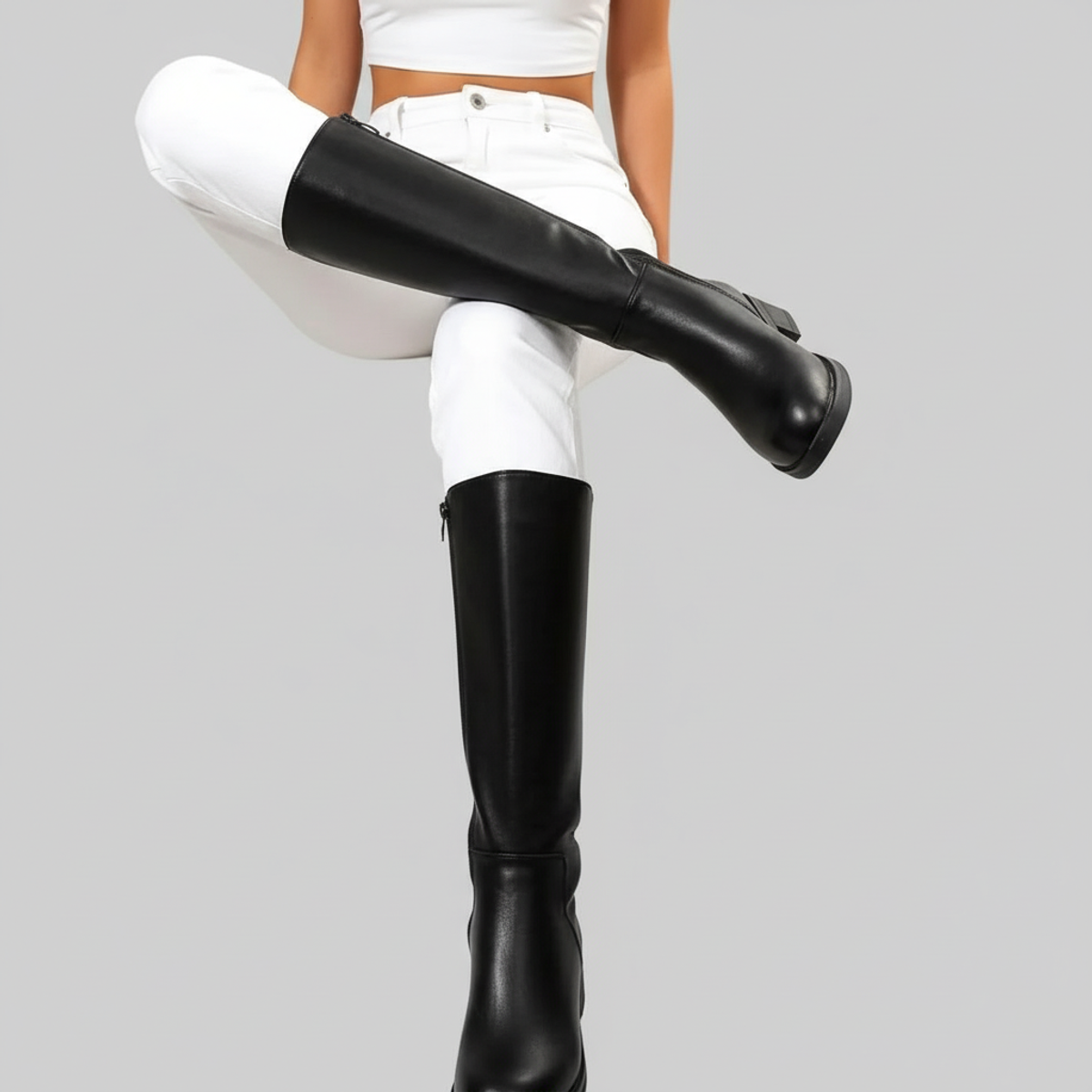 Knee | Orthopedic Block Heel Boots