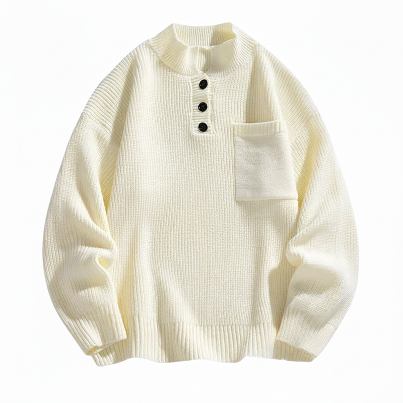 Pocket Henley Sweater for Men