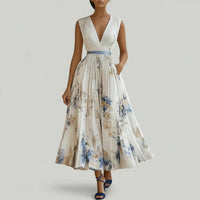 Sleeveless A-Line Midi Dress for Women