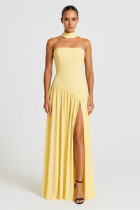Slit Strapless Maxi Dress for Women