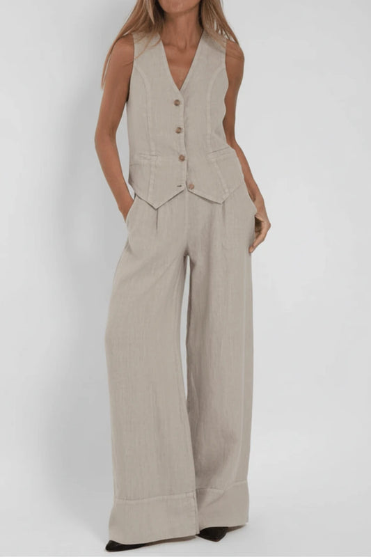 Wide Leg Two-Piece Set for Women