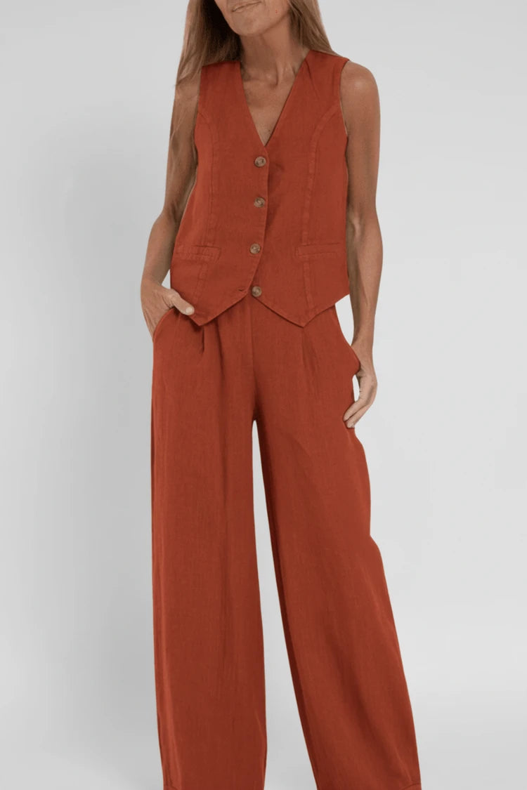 Wide Leg Two-Piece Set for Women