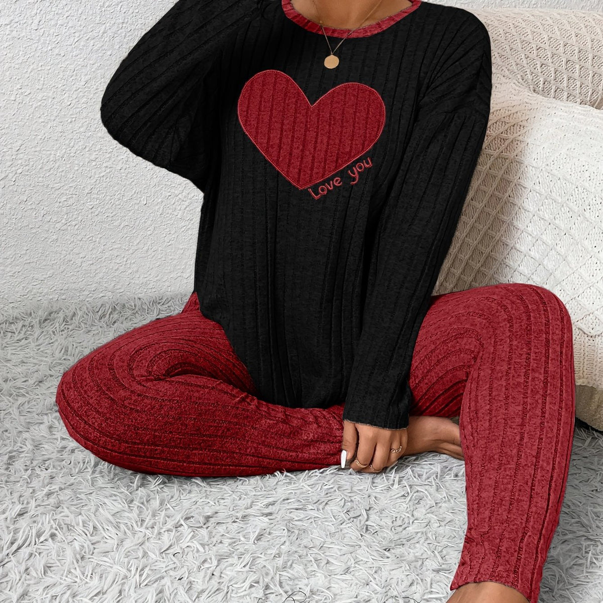 Image of Alana | Women's Long Sleeve Ribbed Two-Piece Set