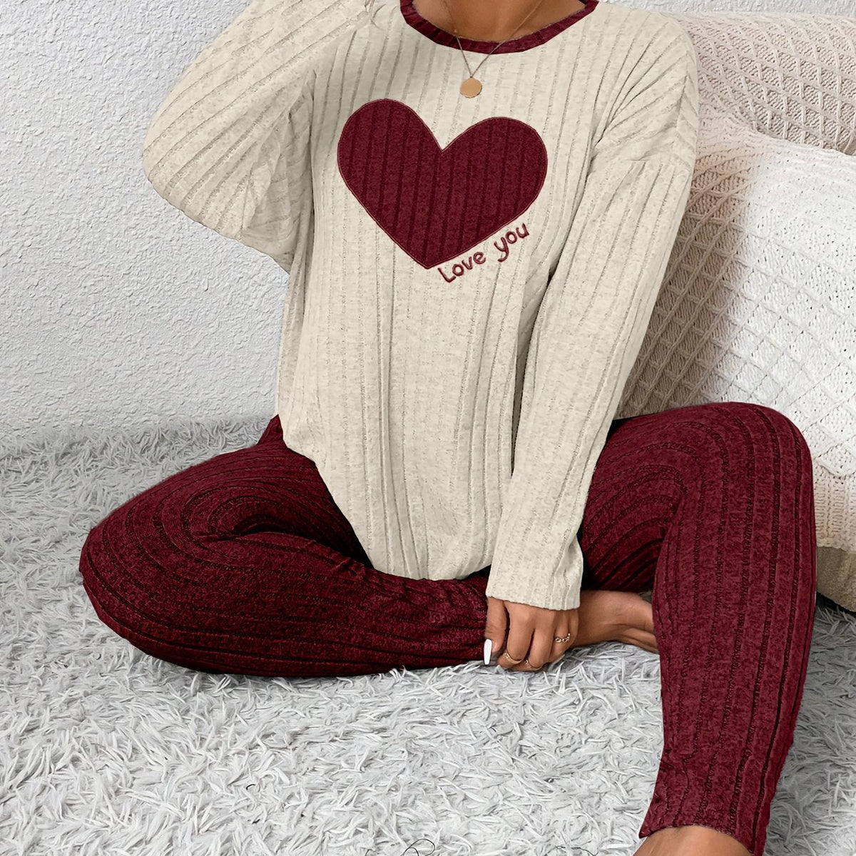 Image of Alana | Women's Long Sleeve Ribbed Two-Piece Set