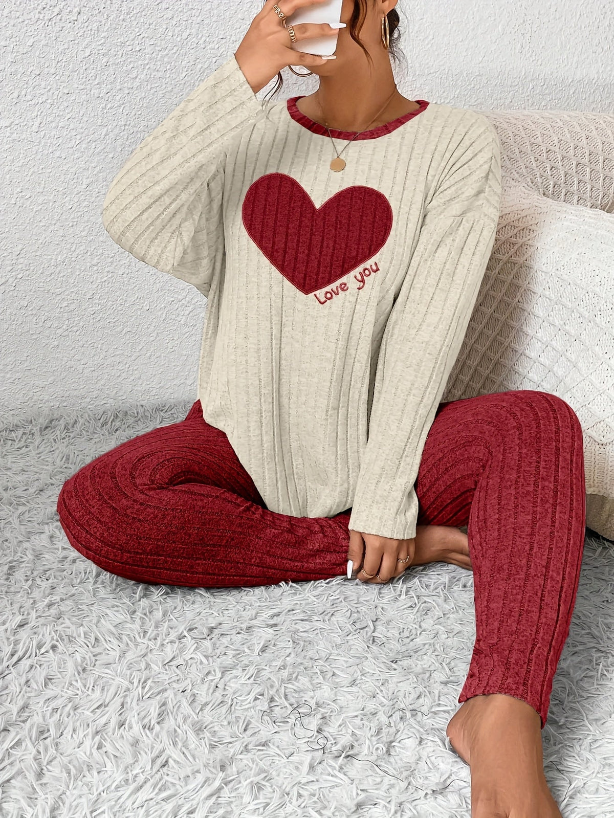 Image of Alana | Women's Long Sleeve Ribbed Two-Piece Set