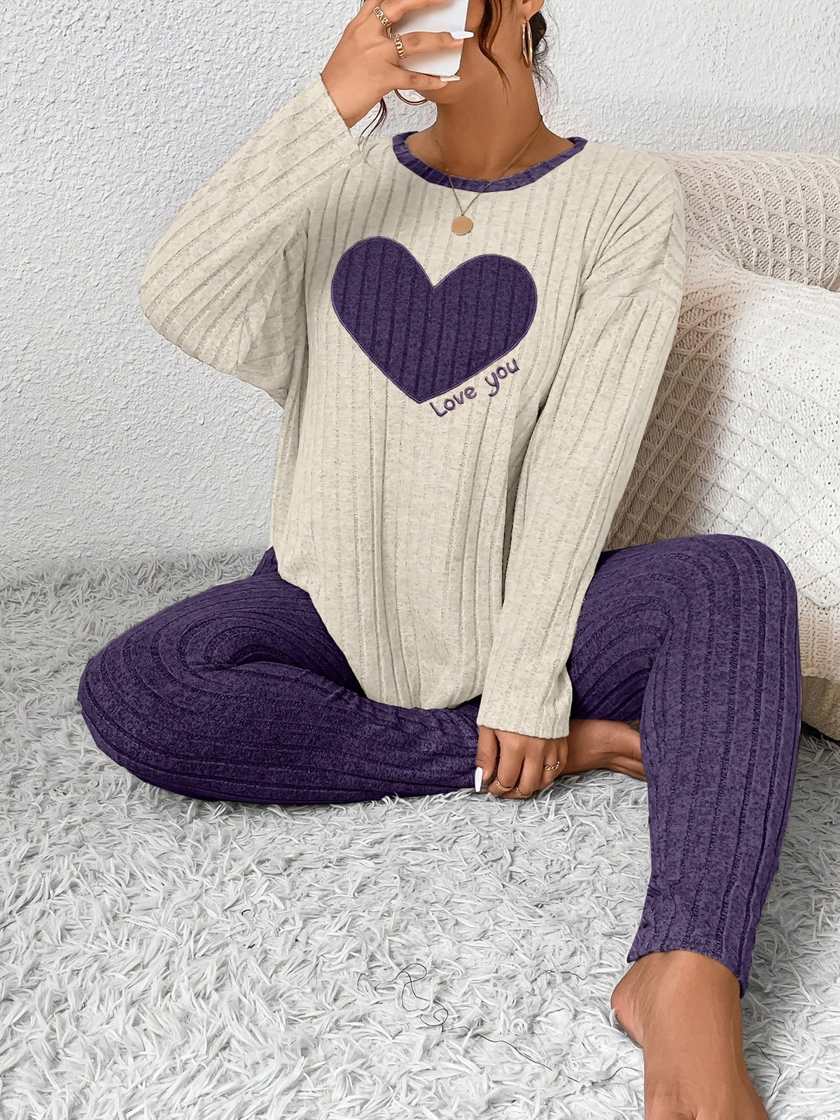 Image of Alana | Women's Long Sleeve Ribbed Two-Piece Set
