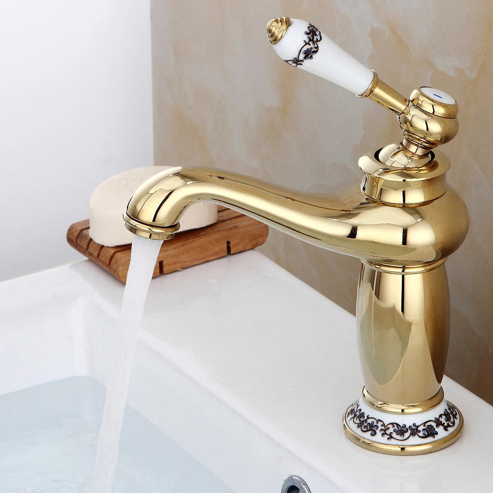 Antique Gold Single-Handle Tap