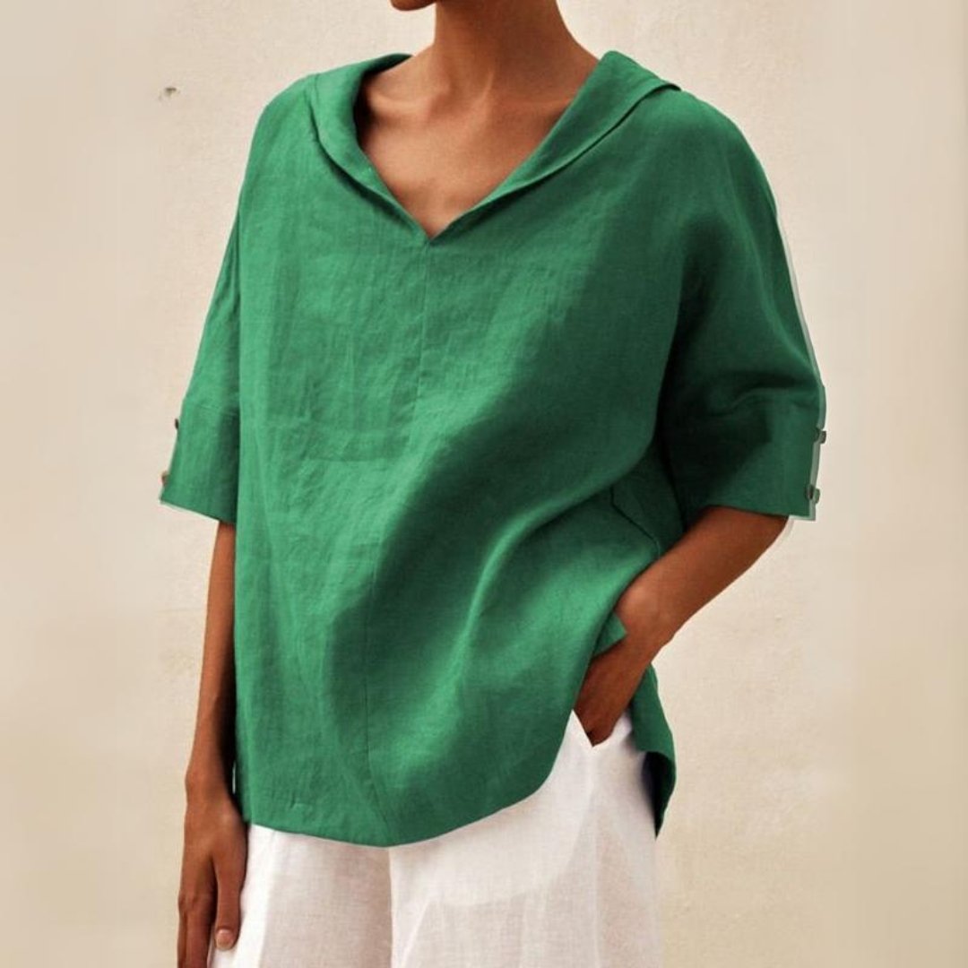 Image of Bella | Women's V-Neck Relaxed Fit Blouse