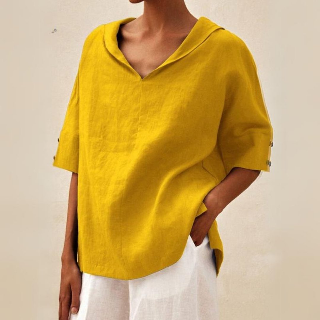 Image of Bella | Women's V-Neck Relaxed Fit Blouse