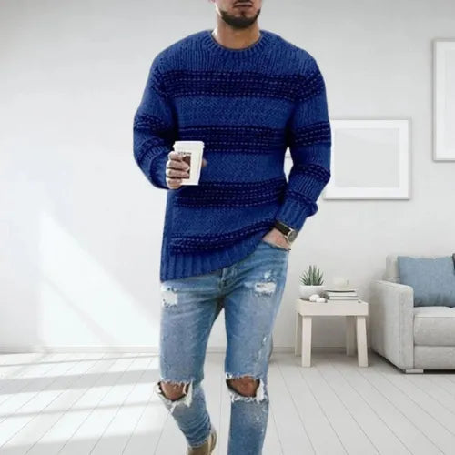Image of Ben | Men's Striped Crew Neck Sweater
