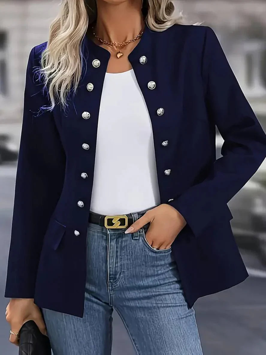 Image of Blair | Women's Long Sleeve Military Button-Down Blouse