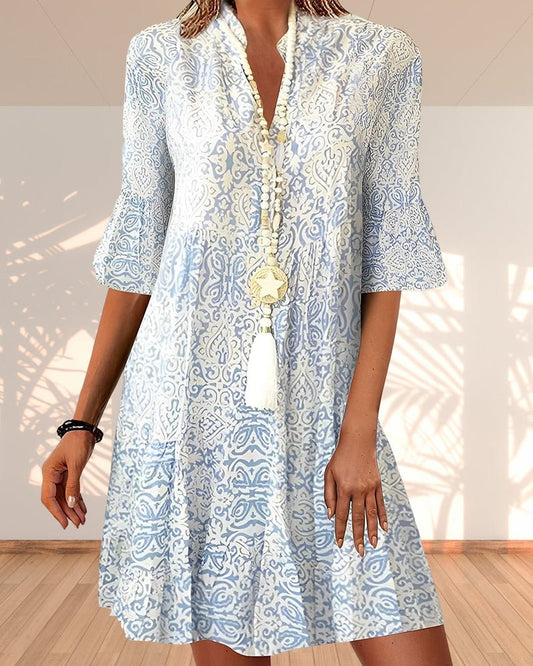 Image of Bonnie | Women's V-Neck A-Line Mini Dress