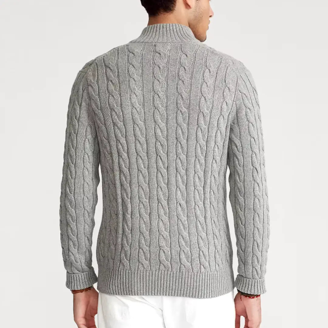 Image of Brad | Men's Quarter-Zip Cable Knit Sweater