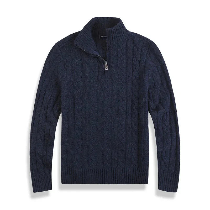 Image of Brad | Men's Quarter-Zip Cable Knit Sweater