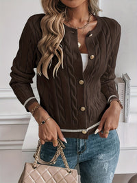 Brianna | Women's Cable Knit Button-Front Cardigan