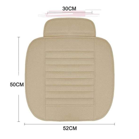 Car Seat Cushion with Leather Cover and Bamboo Charcoal for Front or Rear Seat