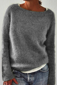 Casual Solid Basic Crew Neck Sweater