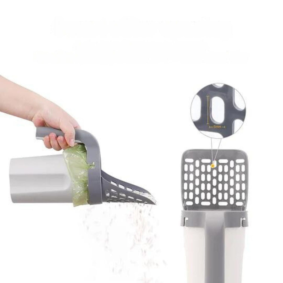Cat Litter Scoop with Waste Bin | Incl. 8 Trash Bag Rolls