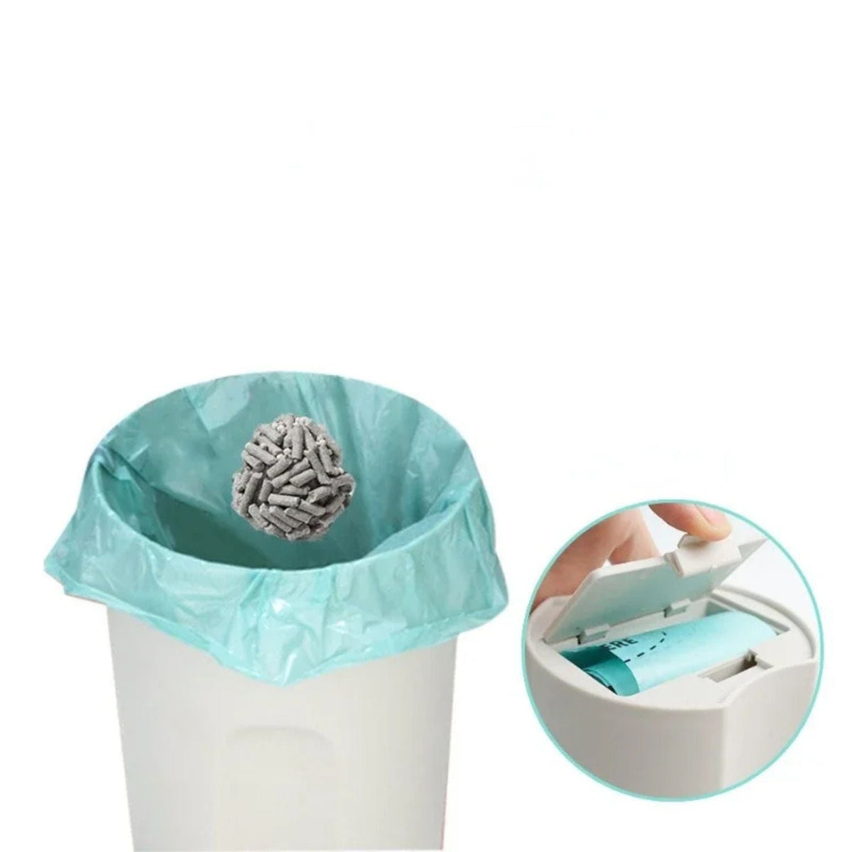 Cat Litter Scoop with Waste Bin | Incl. 8 Trash Bag Rolls