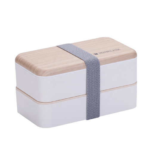 Chic Beige Wood-Look Lunch Box
