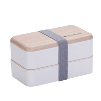 Chic Beige Wood-Look Lunch Box