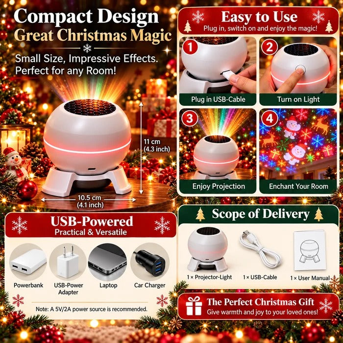 Christmas Projector with Animated Light Patterns